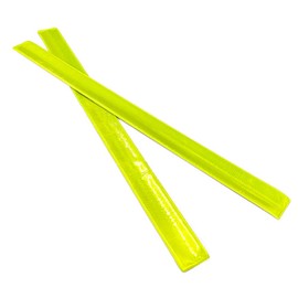 TKS Yellow Reflective Wristbands, Set of 2, Length 15.7 inches (40 cm), One-Touch Attachment, Wrap Around and Wrap Reflective Armband, Safe for Night Outings, Running, Bicycles