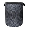 Black Damask Flower Large Clothes Hamper Bag - Laundry Basket