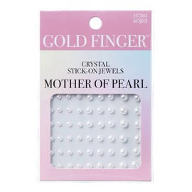 Gold Finger Crystal Stick-On Jewels - 54 pcs Self-Adhesive Multi-Use Flatback Rhinestones for DIY Crafts, Eye Makeup, Phone Cases, and Nail Art (Mother of Pearl)