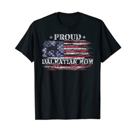 Vintage USA American Flag Proud Dalmatian Dog Mom Silhouette Women Kids Men T-Shirt
