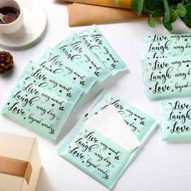 60 Paquetes Pañuelos de Bolsillo de Papel Pañuelos de Viaje Pañuelos Faciales para Billetera Pañuelos Individuales de 3 Capas para Invitado Mini Pañuelos para Graduación Picnic (Motivación)