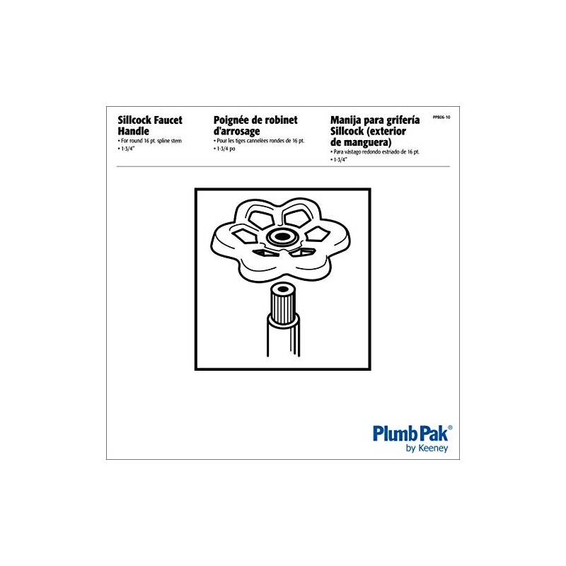 Keeney PP806-10 Plumb Pak Sillcock Wheel Handle with Round Stem,