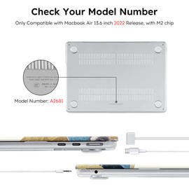 iCasso Compatible with MacBook Air 13.6 inch Case 2024-2022 Release M3 A3113 A2681 M2 with Liquid Retina Display, Hard Plastic Shell & TPU Keyboard Cover & Screen Protector(Abstract Scenery)