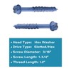 IMScrews 3/16 x 1-3/4" Slotted Hex Head Blue Concrete Screws