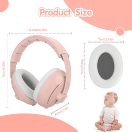 Dasuyl 2-in-1 Ear Protection Baby Headphones, Newborn Earmuffs with Noise Cancellation, Baby Headphones Noise Protection, Adjustable Ear Muffs for Babies, Extra Soft Headband, White