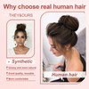 SPIKFN Real Hair Bun Set, 100% Human Hair, Natural Doughnut