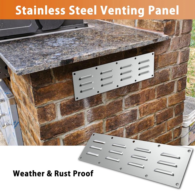 FOROIRON 2 Pack Stainless Steel Venting Panel for Grill Accessory