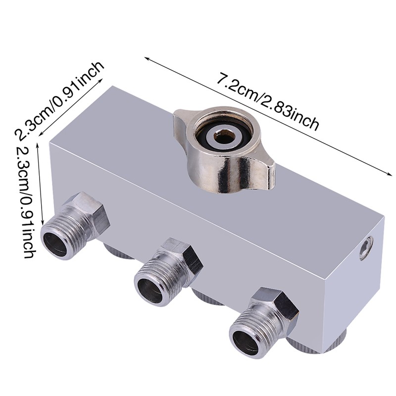 3-Way Airbrush Air Hose Splitter Adjust Air Regulation Valve Knob