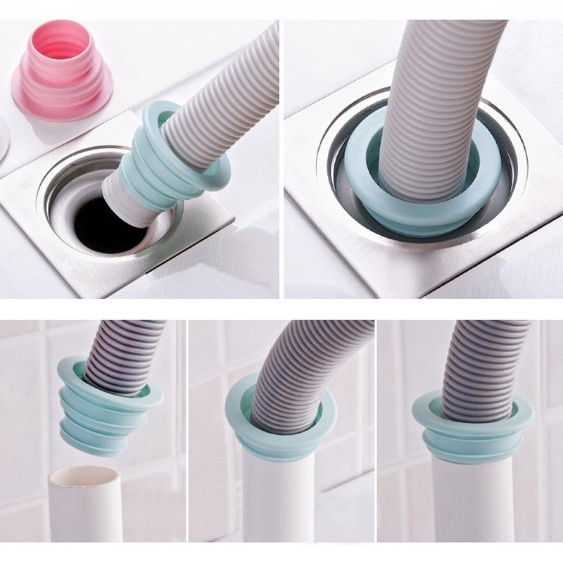 Pack of 8 Drain Pipe Seal Hose, Rubber Sleeve Siphon