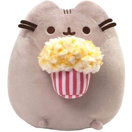GUND Pusheen Snackables Popcorn Cat Stuffed Plush, Gray, 9.5"