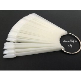 Unbranded/Generic US SELLER -50 White False Nail Art Tip Display Swatch Polish Color~ NATURAL NUDE