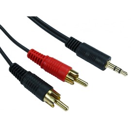 10m 3.5mm Jack to 2 x RCA Cable - Premium Quality / 24k Gold Plated/Audio/Stereo/Male to Male
