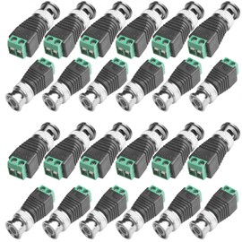 BNC Balun Connector 28 Pcs - Coaxial/Cat5/6 to BNC Male Adapter for CCTV Surveillance Video Cameras
