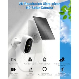 LAXIHUB Cámara Seguridad Exterior Solar Inalámbrica WiFi 3MP 2K