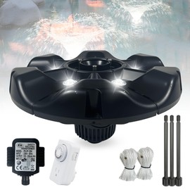 Pond Fountain Aerator,10000 GPH, 8 white LED lights, constant and gradient dual modes, equipped traction rope and time controller. Pond Aerator 4’x10’ for Pond Pool Lake Aquascape Oxygenation