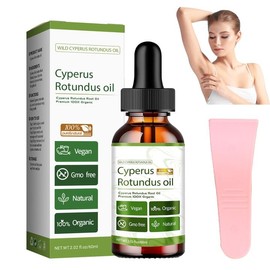 Cyperus Rotundus Oil, Natural Cyperus Oil, 60 ml Cyperus Rotundus Oil for Hair Removal, Hadea Cyperus Rotundus Oil with Hair Removal Scraper, for Smoothing the Skin, Moisturising and Soothing