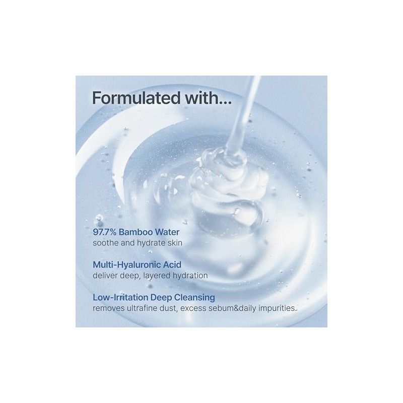 Luvum Limpiador en Gel con Bambú y Ácido Hialurónico, No