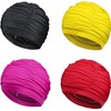 LERTREE 2PCS Nylon Soild Color Ladies Swimming Hat Pleated Style