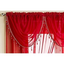 Sapphire Voile Swag - Red