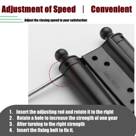 3 Inch Double Action Spring Hinges, 4pcs Heavy Duty Stainless Steel Self Closing Swing Door Hinges for Saloon, Cafe, Bars Swinging Door with Screws and Pins