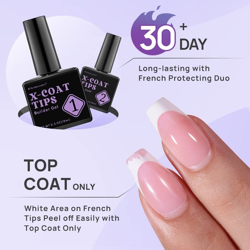 BTArtbox Builder Gel 15 ml for XCOATTIPS French Nails, No