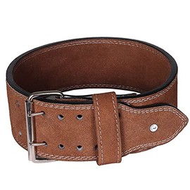 Aks Weightlifting Straps I Power Weight Lifting Gymnastics Belt I Heavy Duty Leather Training Gym Belt (Brown, S (24 to 28 inches)