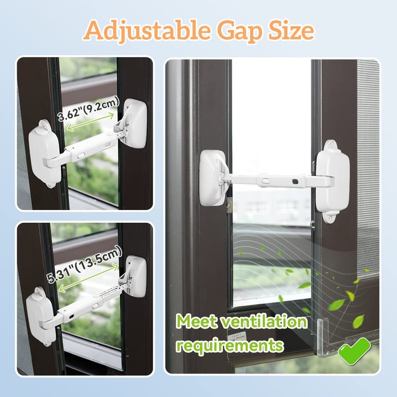 SAFELON Adjustable Window Gap Size Baby Safety Window Restrictor, Child