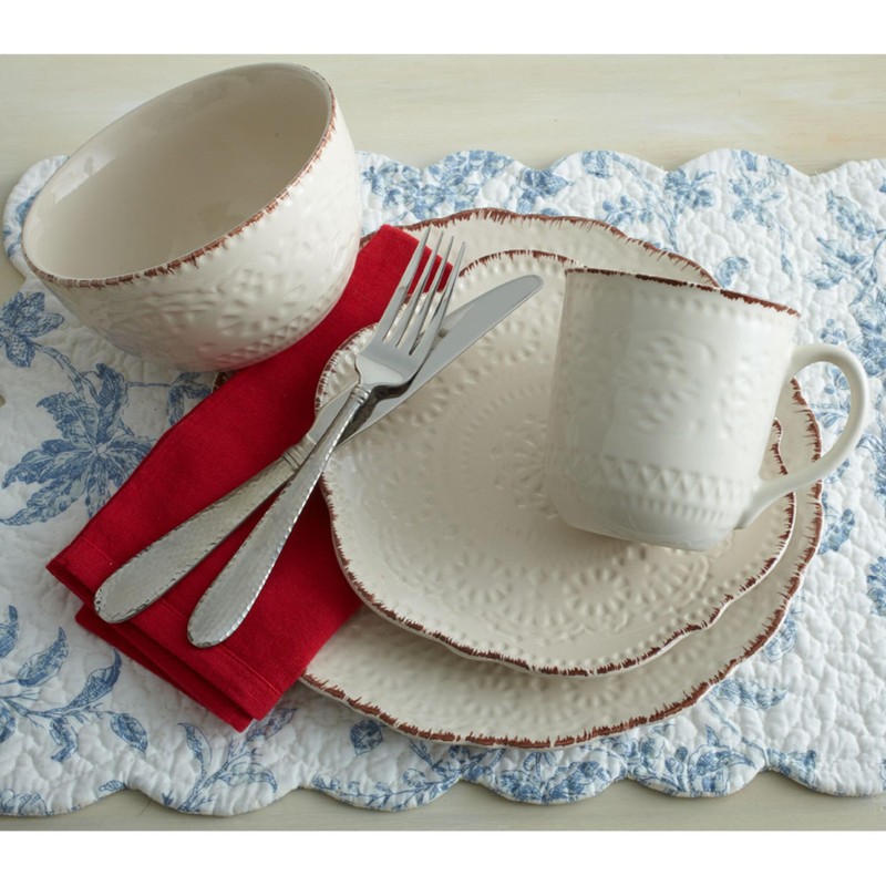Pfaltzgraff Chateau Cream 16-Piece Stoneware Dinnerware Set, Service for 4,