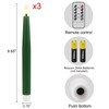 KunSwenn Christmas Green Flameless Taper Candles with Remote, Real Wax