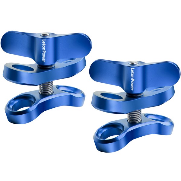 LetonPower 2-Hole 1" Aluminum Underwater Camera Clamp Ball Mount (2-Pack)