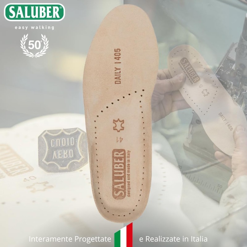 Saluber Style Daily 405 Orthotic Insoles, Poron+ Technology, Activated Carbon
