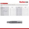 fischer | Kit de 4 Taquetes UX de Nylon 8x60