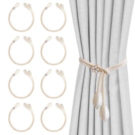 Curtain Tiebacks Pack of 8 Tiebacks for Curtains Adjustable Curtain Holder Cotton Curtain Holder Flowers Curtain Holder Creative Curtains Tiebacks for Home Office Living Room