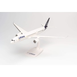 herpa License 612258 Airbus A350-900, Lufthansa Passenger Plane, Wings, Aeroplane with Stand, Aviator, Building, Miniature Models, Collectible, Plastic, Scale 1:200, multicoloured