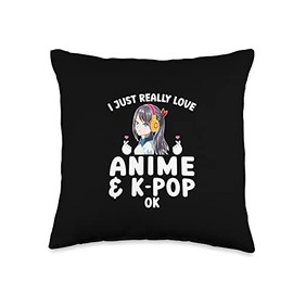 I just really love anime & k-pop k-pop merchandise Throw Pillow