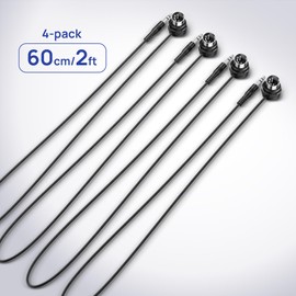CME TRS MIDI Cable 4-Pack - Straight TRS Type A (3.5mm - 1/8”) to Angled 5-pin DIN, 2FT / 60CM - Perfect for Compact Spaces and patching