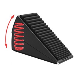 Heavy Duty Door Stopper, 3 Inches Adjustable Spring Large Stopper,Suits Any Heavy Door, Any Smooth Floor, 1 Pack Black