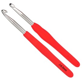 Coopay Crochet Hooks 6.0 mm, Pack of 2 Small Crochet Hooks for Amigurumi and Fine Crochet, Lace Crochet Hooks with Soft Handle, Small Crochet Hooks, Ergonomic TPR Handle Crochet Hooks, 6.0 mm