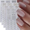 4 Sheets French Stripe Line Nail Stickers with Gold Silver