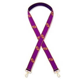 NVENF Beaded Football Purse Strap Replacement Game Dag Bag Straps Wide Crossbody Stadium Bag Strap Football Accessories Gifts (Purple Yellow)