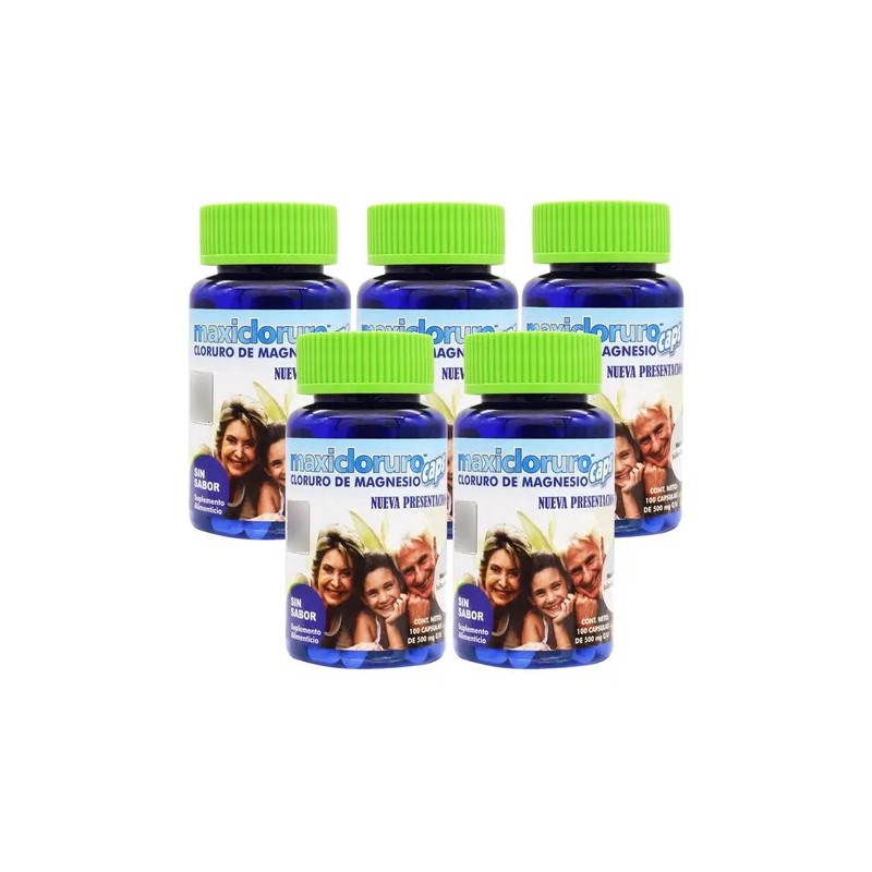Cloruro Magnesio Cápsulas Maxiproductos 500 Frascos