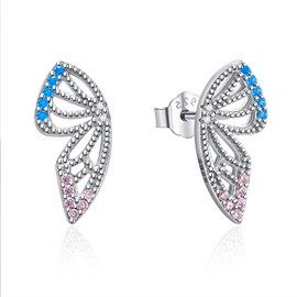 Palpitate Butterfly Earrings for Women Flying Butterfly Earrings Dainty 925 Sterling Silver Stud Butterfly Jewerly Gifts Hypoallergenic Studs