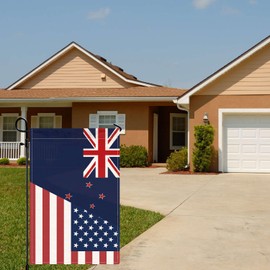New Zealand USA Friendship Garden Flag,12x18 in Heavy Duty New Zealander Outdoor Banner for Patio Yard with Double Side