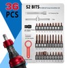 SUERCUP 10-60In.lb 1/4" Torque Screwdriver 36 PCS Set with T-bar,