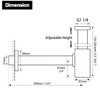 HAMOLER Round Bottle P-Trap 1 1/4 Adjustable Bathroom Basin Sink