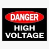 Danger High Voltage Red White Black Vinyl Sticker Waterproof Bumper
