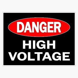 Danger High Voltage Red White Black Vinyl Sticker Waterproof Bumper Sticker Laptop Window 5"
