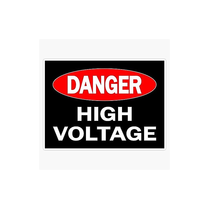 Danger High Voltage Red White Black Vinyl Sticker Waterproof Bumper