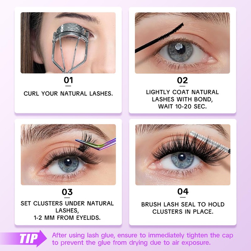 IUI IUI Beauty 196pcs Lash Clusters, 0.05mm Thin Band, Soft