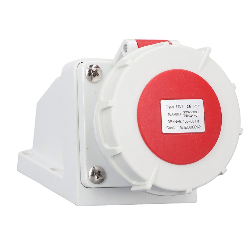 Industrial Connector Socket 16A 5 Pin 3P+N+E Surface Mount IP67